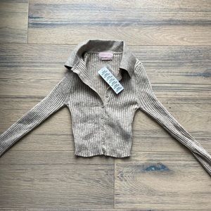 NEW UO Button Down Crop Top